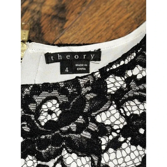 Theory Black Lace Dress Size 4 - Picture 6 of 6